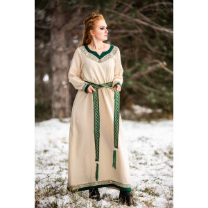 Robe Viking "Lagertha" Écru/Vert