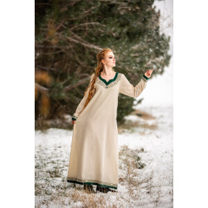 Vestido Vikingo "Lagertha" Natural/Verde