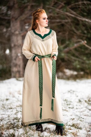Abito Vichingo "Lagertha" Naturale/Verde M