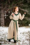 Robe Viking "Lagertha" Écru/Vert XL