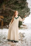 Robe Viking "Lagertha" Écru/Vert XL