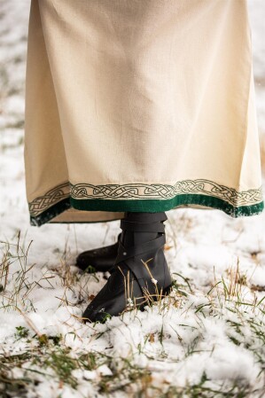 Wikinger Kleid "Lagertha" Natur/Grün XS