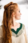 Viking dress "Lagertha" Natural/Green XXXL
