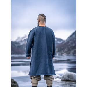 Tunique viking "Snorri" avec broderie manuelle style Urnes Gris-Bleu
