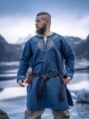 Tunique viking "Snorri" avec broderie manuelle style Urnes Gris-Bleu S