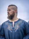 Tunique viking "Snorri" avec broderie manuelle style Urnes Gris-Bleu S