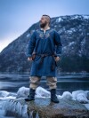 Tunique viking "Snorri" avec broderie manuelle style Urnes Gris-Bleu XL