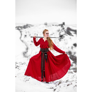 Robe viking 100% lin "Anna" rouge