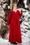 Wikinger Kleid 100% Leinen "Anna" Rot XS