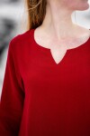 Wikinger Kleid 100% Leinen "Anna" Rot XS