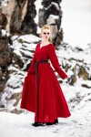 Wikinger Kleid 100% Leinen "Anna" Rot XXL