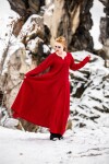 Wikinger Kleid 100% Leinen "Anna" Rot XXL