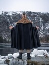 Wikinger Umhang "Janne" mit Kunstfell Schwarz