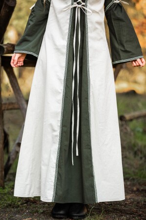 Vestido Medieval Amalia Natural/Verde XL