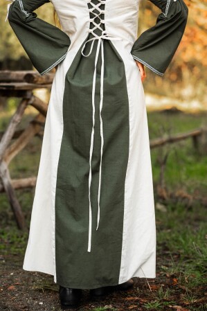 Vestido Medieval Amalia Natural/Verde XL