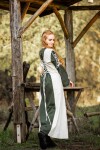 Vestido Medieval Amalia Natural/Verde XL