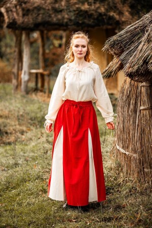Medieval skirt "Isabella" Red/Natural L/XL