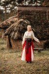 Falda medieval "Isabella" Rojo/Natural S/M