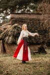 Falda medieval "Isabella" Rojo/Natural S/M