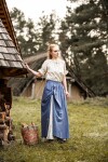 Mittelalter Rock "Elise" Blau/Natur L/XL