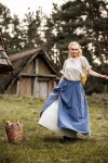 Mittelalter Rock "Elise" Blau/Natur L/XL