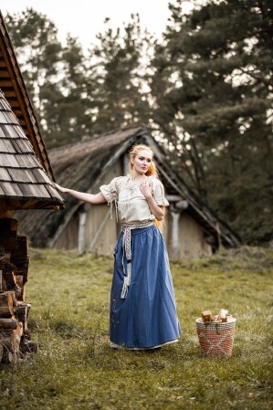 Mittelalter Rock "Elise" Blau/Natur S/M