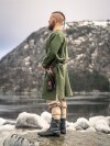 Tunica vichinga "Snorri" con ricamo a mano in stile Urnes Verde M