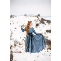 Viking dress 100% linen "Anna" Dove Blue