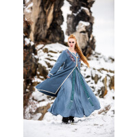 Viking dress 100% linen "Anna" Dove Blue