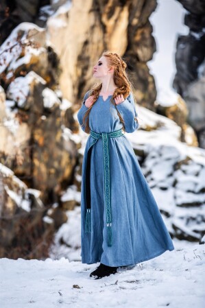 Vestido Vikingo 100% Lino "Anna" Azul M