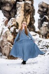 Vestido Vikingo 100% Lino "Anna" Azul M