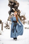 Vestido Vikingo 100% Lino "Anna" Azul M
