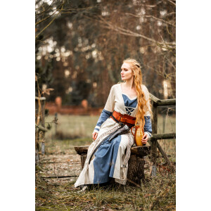 Mittelalter Kleid Dorothea Natur/Blau