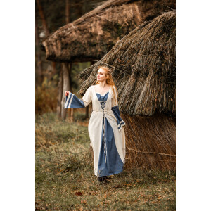 Vestido medieval Dorothea Natural/Azul
