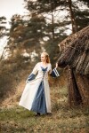 Robe médiévale Dorothea Ècru/Bleu M