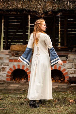 Mittelalter Kleid Dorothea Natur/Blau XXL