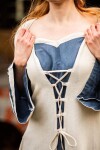 Mittelalter Kleid Dorothea Natur/Blau XXL