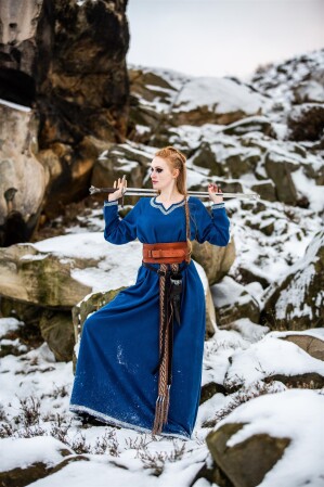 Robe viking "Brigida" Bleu S