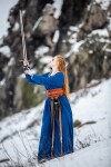 Robe viking "Brigida" Bleu S