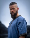 Kurzarmtunika mit Bordüre "Richard" Taubenblau S