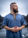 Kurzarmtunika mit Bordüre "Richard" Taubenblau S