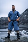 Short sleeve tunic with border "Richard" Dove blue XXXL
