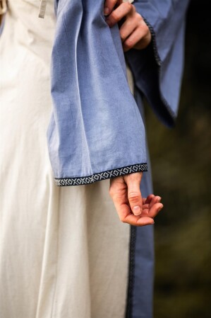 Mittelalter Kleid Amalia Natur/Taubenblau M