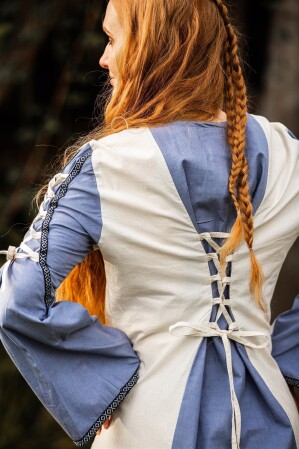 Medieval dress Amalia Natural/Blue XXXL