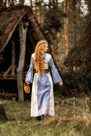 Medieval dress Amalia Natural/Blue XXXL