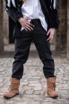 Pantaloni medievali con elastico "Veit" Nero L