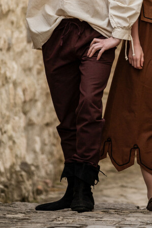 Medieval trousers with elastic waist "Veit" Dark brown L