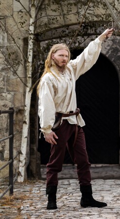 Medieval trousers with elastic waist "Veit" Dark brown L