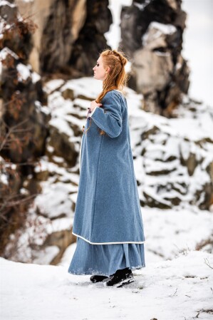 Wikinger Birka Mantel Skadi Taubenblau XS