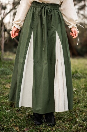 Mittelalter Rock "Isabella" Grün/Natur L/XL
